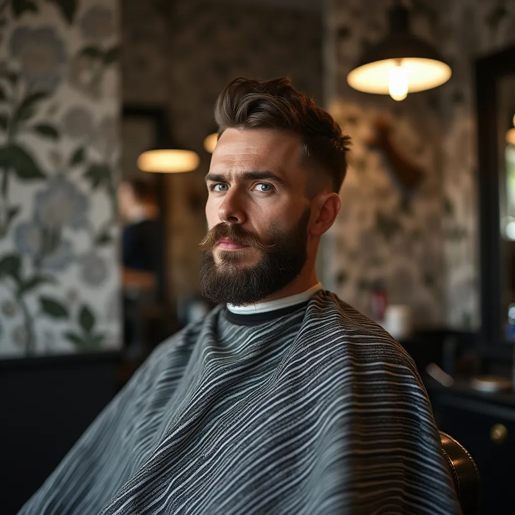 Ambiente moderno de la barbería